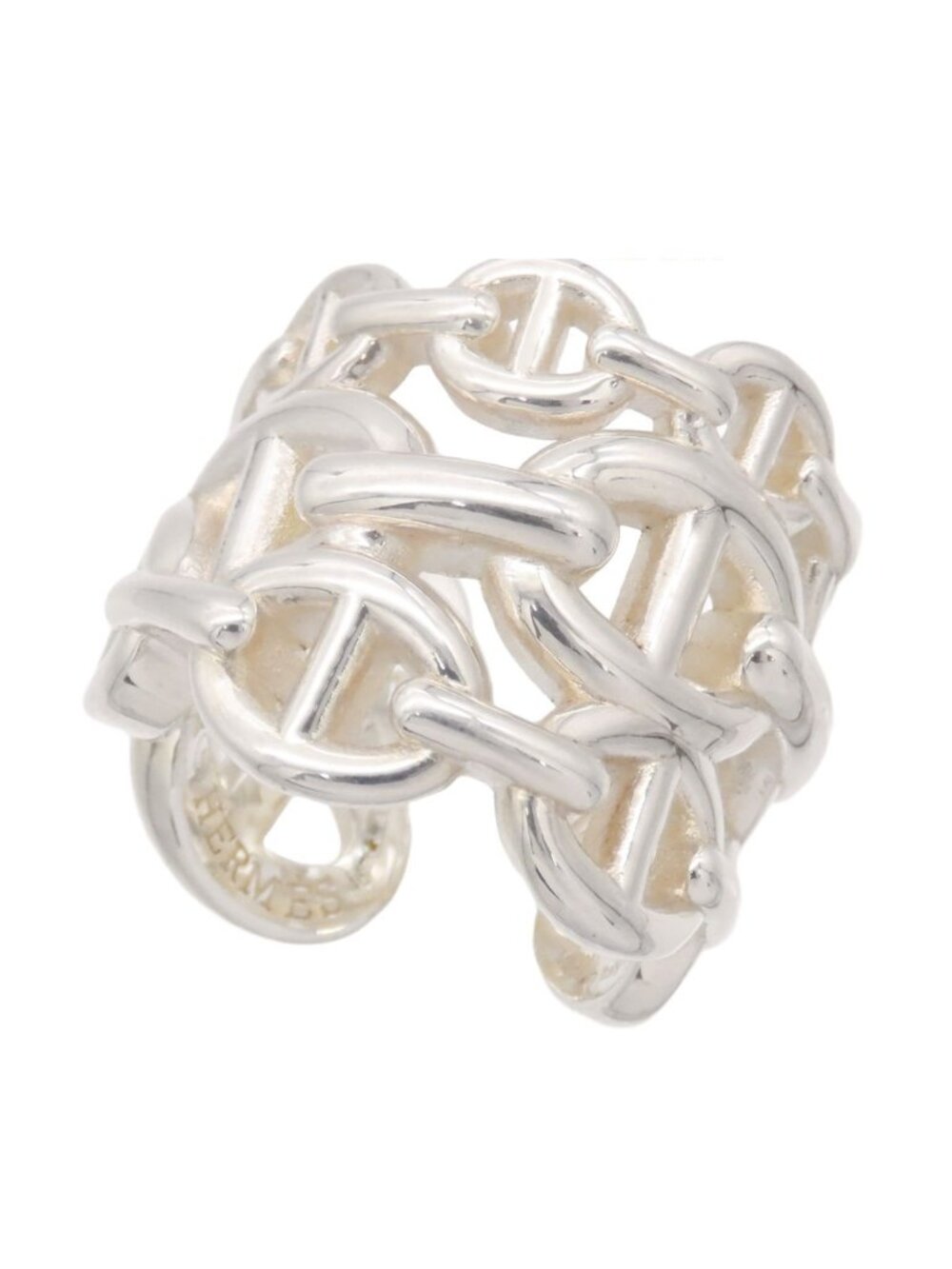 Hermes Chaine D'ancre Enchainee GM Silver 46 Ring